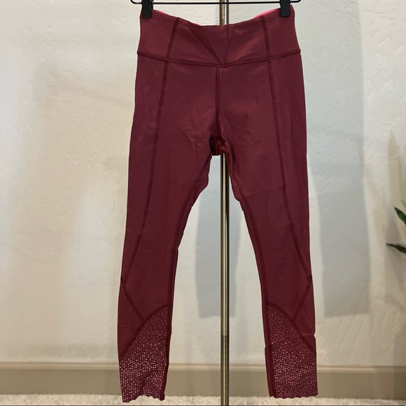 Lululemon Running Leggings | Size 4 | Burgundy | Reflective | GREAT Condition - Picture 1 of 7
